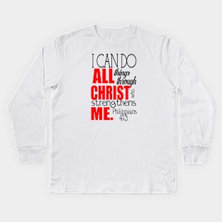 I can do all things through Christ Kids Long Sleeve T-Shirt